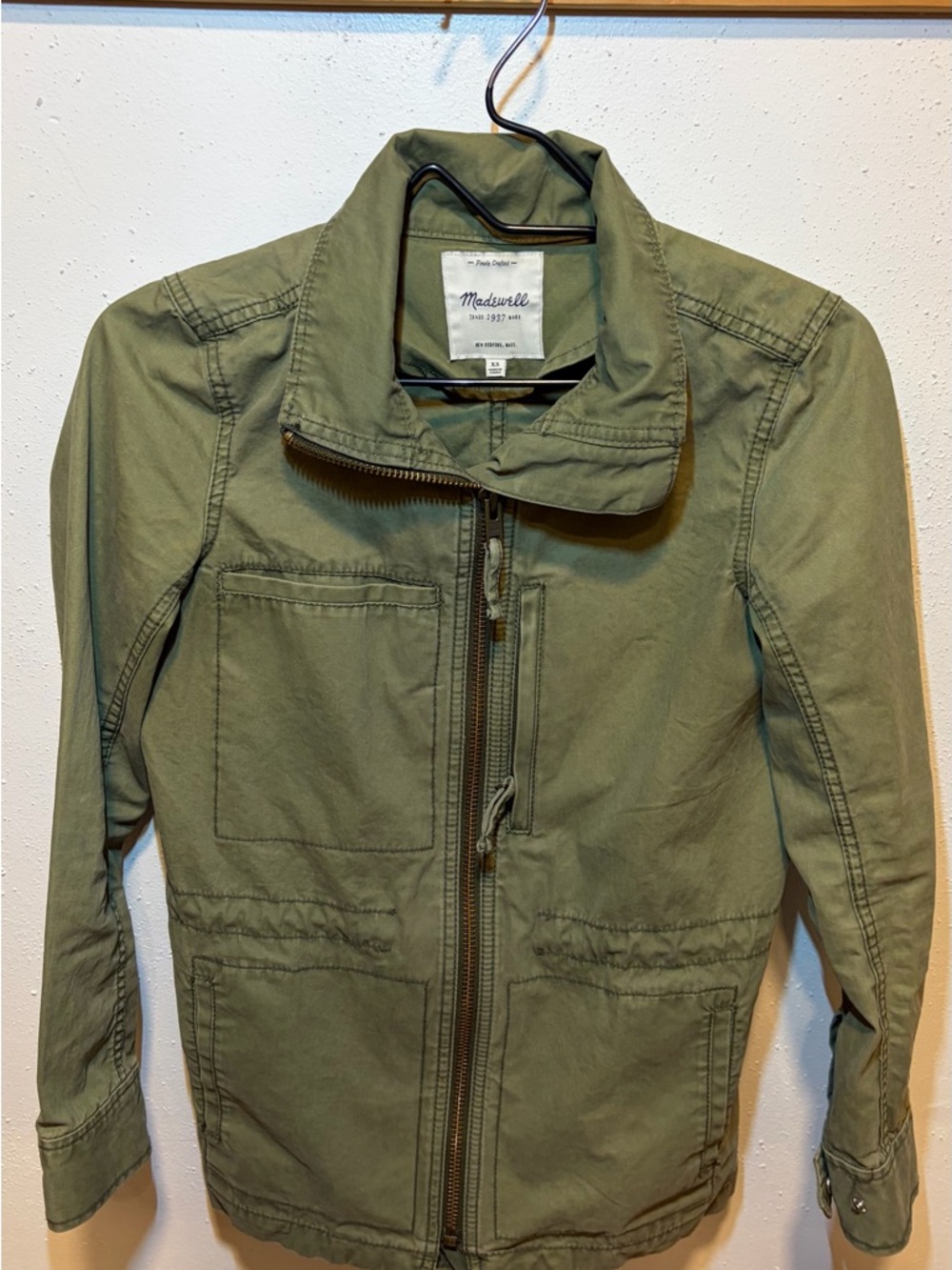 Madewell Olive Green Utility Jacket with Front Zip